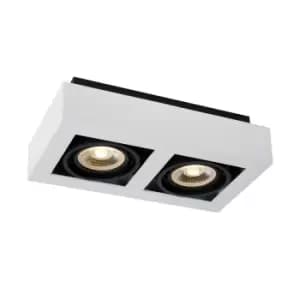 Zefix Modern Ceiling Spotlight - LED Dim to warm - GU10 - 2x12W 2200K/3000K - White
