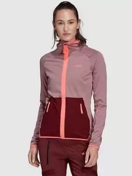 adidas Txfloocelt Hooded Jacket, Mauve Size M Women