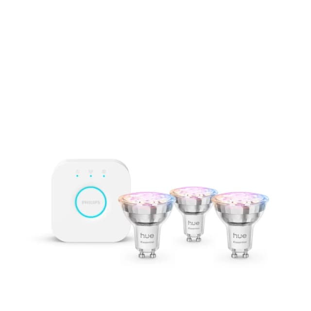 Philips Hue White and colour ambience Essential starter kit: 3 GU10 smart bulbs (345 lm) 929004235707
