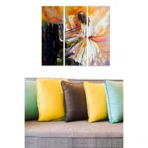 MDF106224 Multicolor Decorative MDF Painting (3 Pieces)