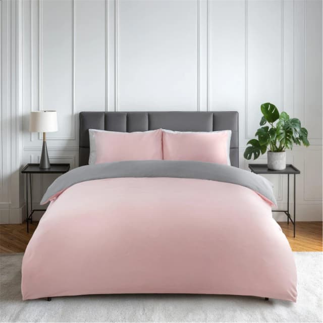 Emma Barclay Duvet Set Reversible Non Iron Soft Touch Lyla Blush Pink /Gre unisex Single