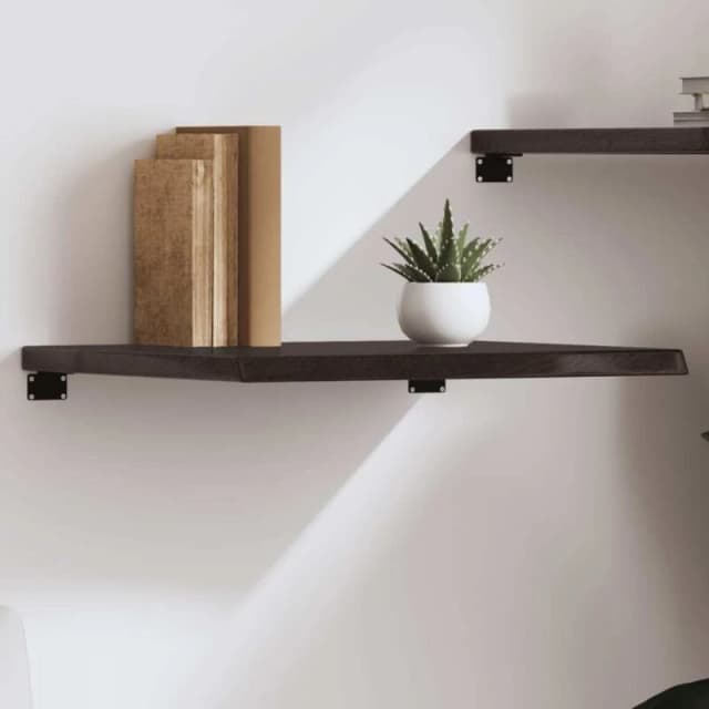 VIDAXL Wall Shelf Dark Brown 60x50x(2-4) cm Treated Solid Wood Oak vidaXL 8720845814922