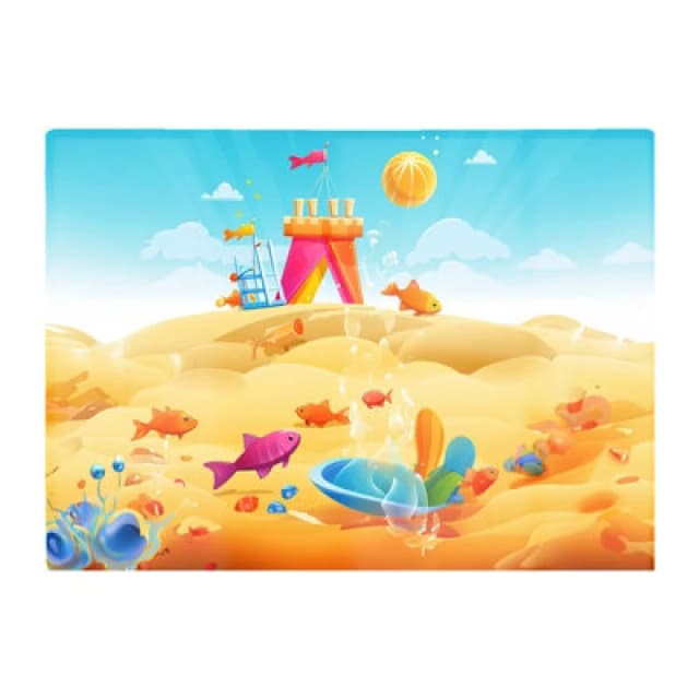 Warren Reed Designer Fishes On A Beach Holiday Glass Chopping Board