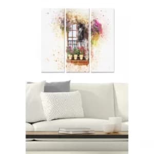 MDF3585279 Multicolor Decorative MDF Painting (3 Pieces)