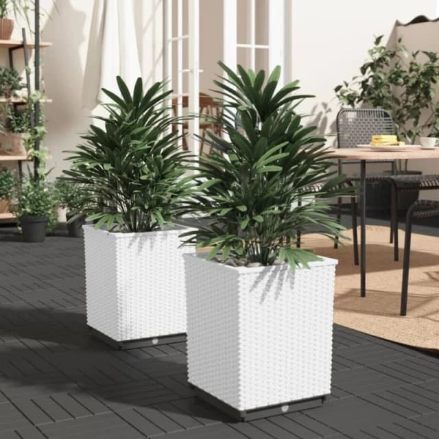VIDAXL Planters 2 pcs White 30x30x37cm Polypropylene vidaXL 8720845772659