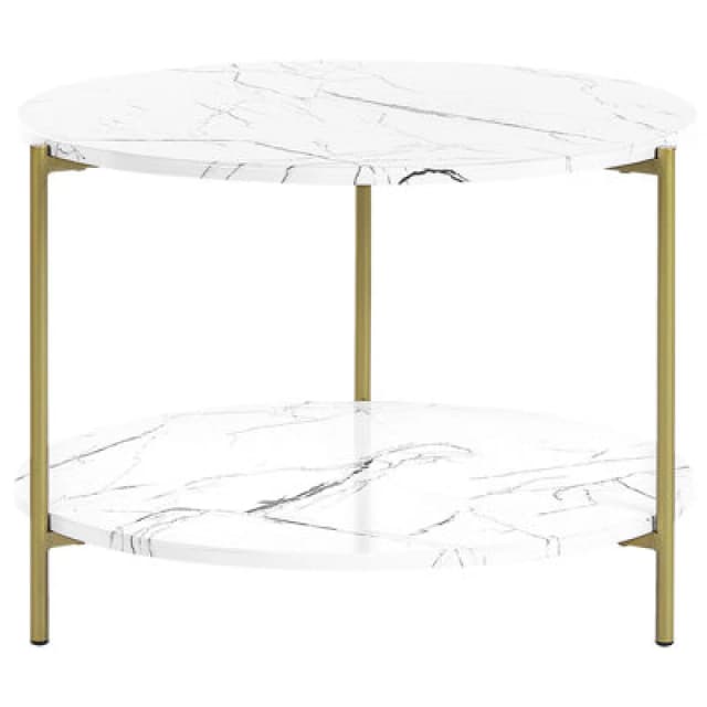 Beliani Coffee Table Reva White Marble