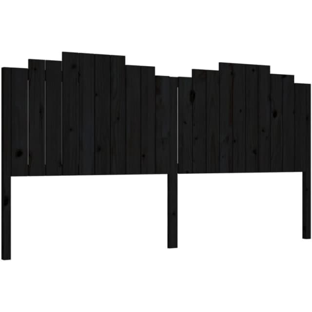LES TENDANCES Bed Headboard Black 206x4x110cm Solid Wood Pine vidaXL 8720287003755