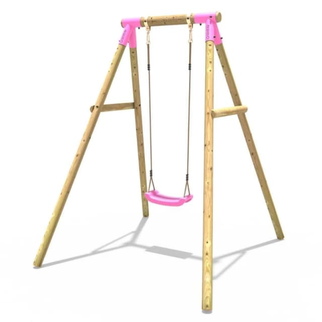Rebo Wooden Garden Swing Set - Solar Pink Pink