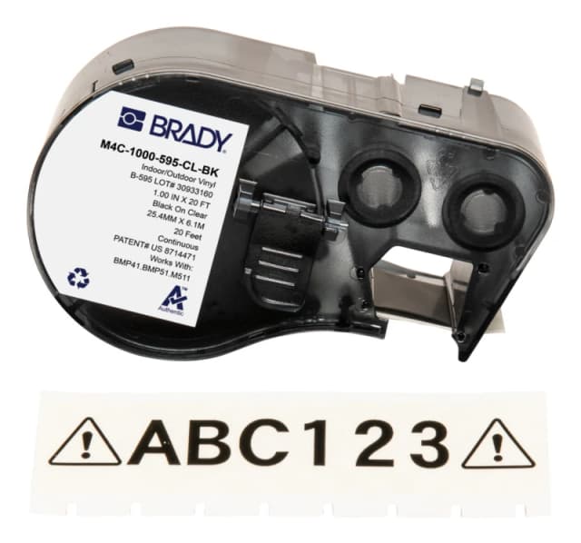 Brady M4C-1000-595-CL-BK printer label Black. Translucent Self-adhesiv