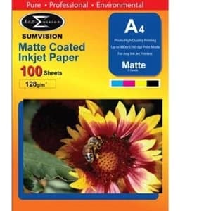 Sumvision A4 Photo Paper 128gsm Matte 100 pack