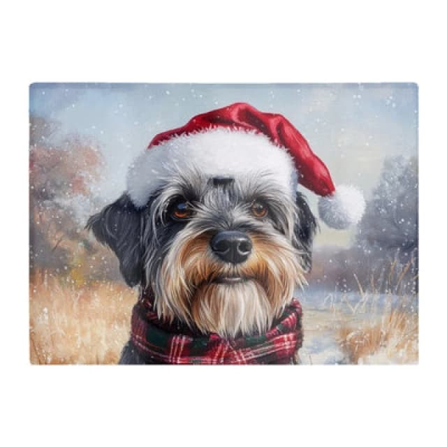 Warren Reed Designer Christmas Schnauzer Glass Chopping Board