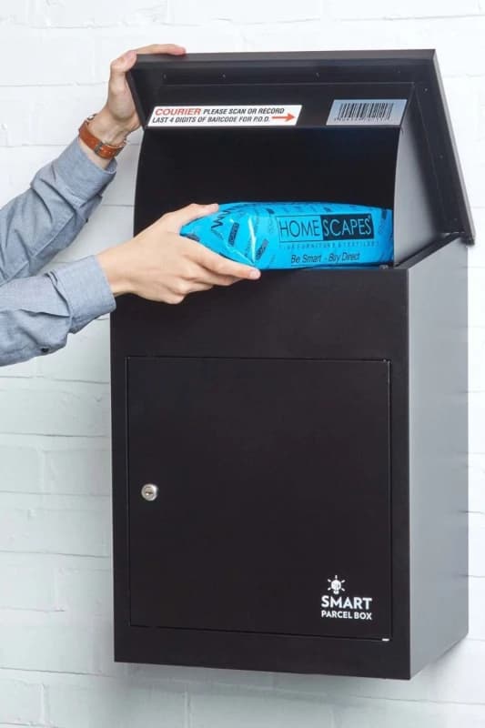 Homescapes Smart Parcel Box Medium Front Access Black