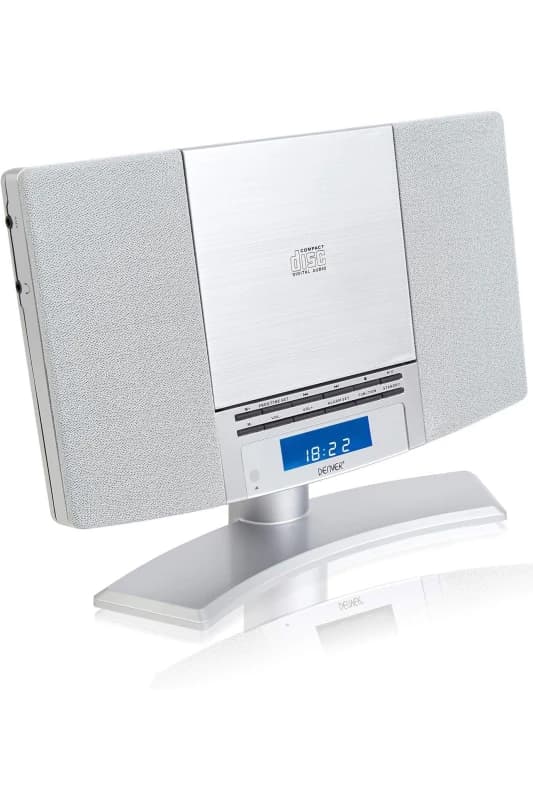 Denver CD Player Wall Mountable with FM Radio & Clock Alarm in Silver Silver Unisex