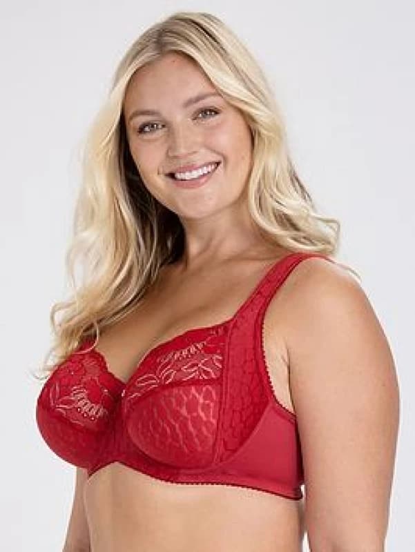 Miss Mary of Sweden Jacquard Full Cup Bra with Lace Red Women 36C;38C;40C;42C;44C;46C;48C;36D;38D;40D;44D;46D;48D;36DD;38DD;40DD;42DD;44DD;46DD;48DD;3