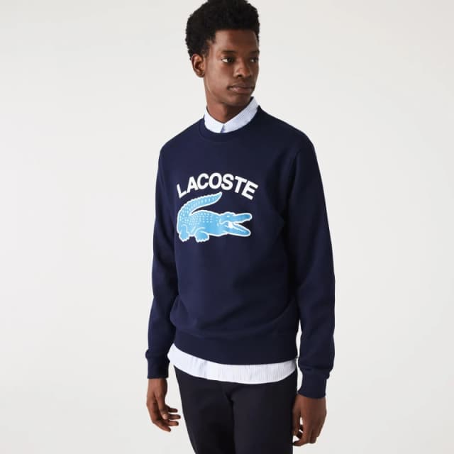 Lacoste Mens Crew Neck Jumper Navy Blue male XS