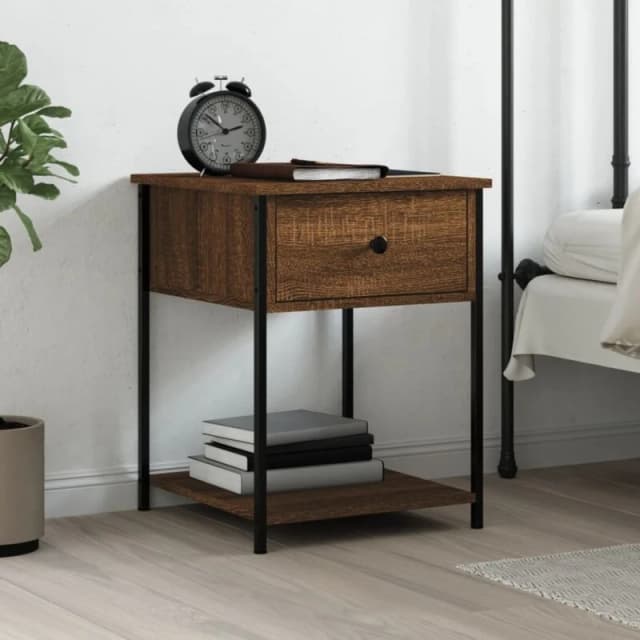 VIDAXL Bedside Table Brown Oak 44x45x58cm Engineered Wood Vidaxl 825851