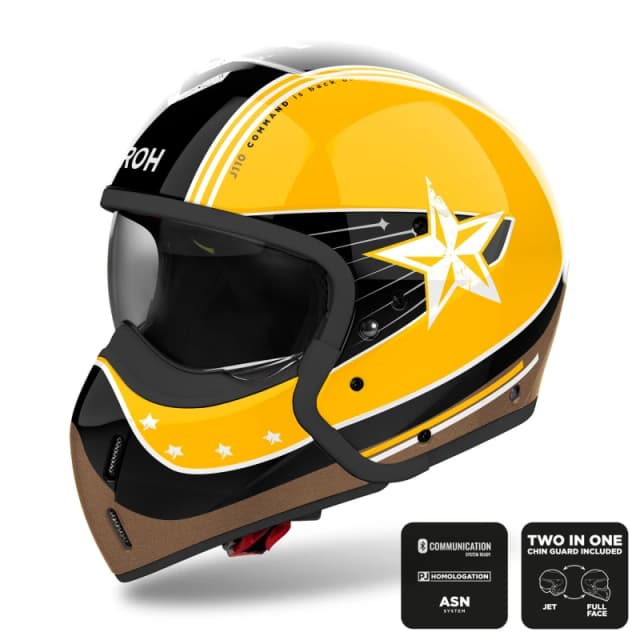 Airoh J 110 Command Yellow Gloss Jet Helmet Size L