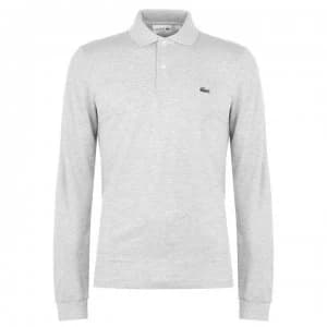 Lacoste Long Sleeve Embroidered Polo Shirt - Grey