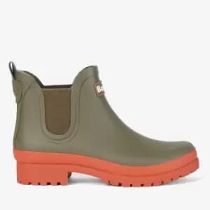 Barbour Womens Mallow Chelsea Wellies - Olive/Spiced Pumpkin - UK 4