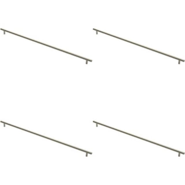 Loops 4x Round T Bar Cabinet Pull Handle 668 x 12mm 608mm Fixing Centres Satin Nickel Metallics unisex