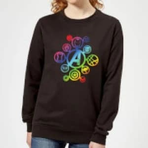 Avengers Rainbow Icon Womens Sweatshirt - Black