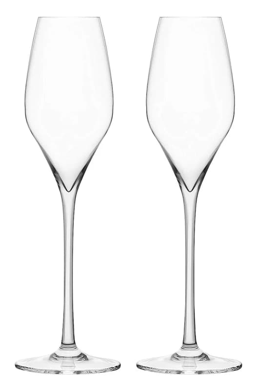 Final Touch Pack of 2 Lead-free Crystal Champagne Flutes Glasses 340ml Clear Clear