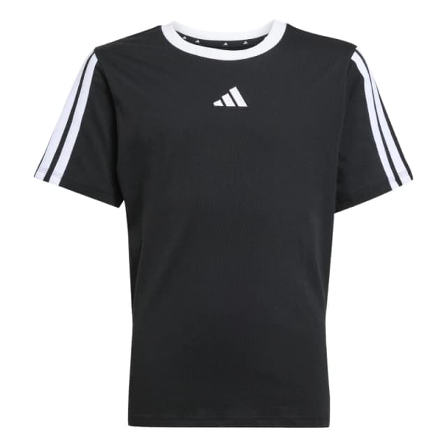 adidas Essentials 3 Stripe T-Shirt Junior Girls Black/White female 9-10 Years
