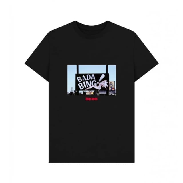 The Sopranos Mens Bada Bing Club T-Shirt in Black Size: Small Black Male S