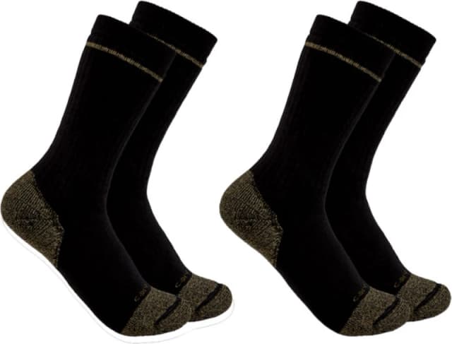 Carhartt Steel-Toe, socks 2-pack , color: Black , size: L