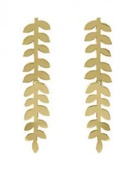 Sara Miller 18Ct Gold Plated Leaf Stem Drop Earrings