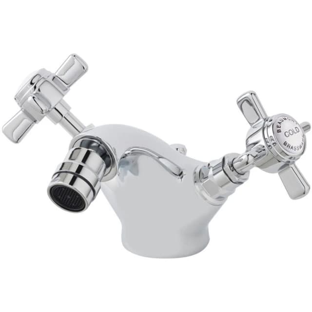 NUIE Nuie - Beaumont Luxury Mono Bidet Mixer Tap with Waste Dual Handle - Chrome I306X