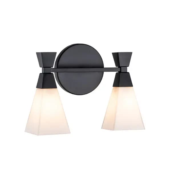 Elstead Elstead Bowtie Bathroom Glass Twin Wall Light - Matt Black