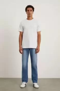 Mens Stone Wash Straight Fit Jean
