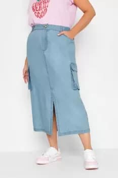 Denim Split Hem Skirt