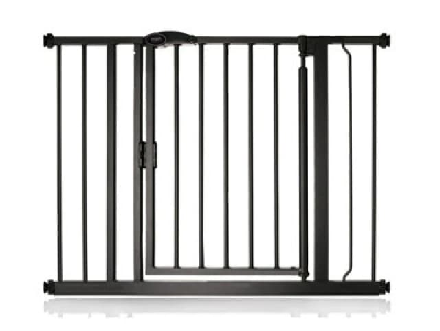 Bettacare Auto Close Pet Gate, 96.6Cm - 103.6Cm, Matt Black, Pressure Fit Stair Gate For Dog & Puppy