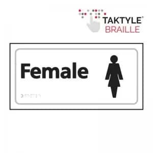 Female’ Sign; Self Adhesive Taktyle; White 300mm x 150mm