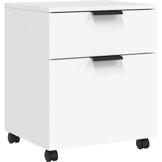 Vidaxl Mobile File Cabinet With Wheels White 45X38X54cm Engineered Wood, White 811520