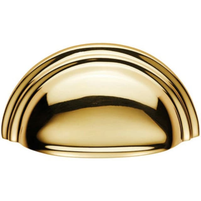 Loops Victorian Cup Pull Handle Polished Brass 92 x 46mm 76mm Fixing Centres Metallics unisex