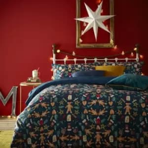 Yuletide Treats Christmas Duvet Cover Set Navy