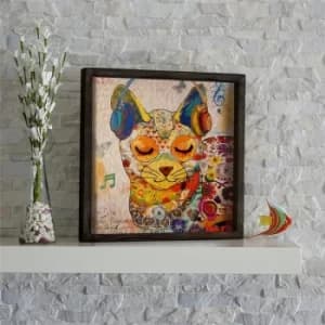 KZM484 Multicolor Decorative Framed MDF Painting