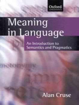 Meaning in Language by D. a Cruse Paperback
