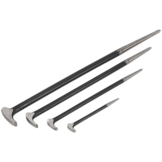 Loops 4 Piece Heel Bar Set - 150mm 300mm 410mm & 510mm Steel Shafts - Drop Forged Metallics