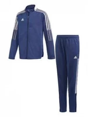 Boys, adidas Youth Tiro 21 Tracksuit, Navy, Size 9-10 Years