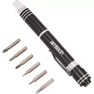 Am-tech - Amtech L0495 6-in-1 LED precision screwdriver set
