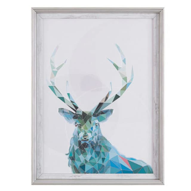 Beliani Framed Wall Print Kayes Animal Motif 30 X 40 Cm Blue