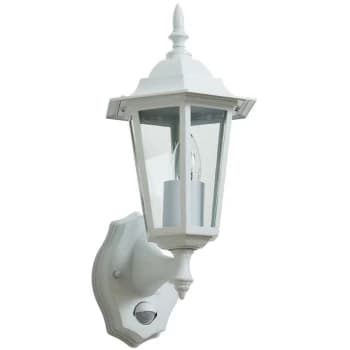 With PIR Lantern LIBOURNE White Exterior Light - Zinc