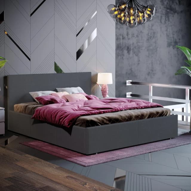 Lassic Vida Designs Veronica King Size Ottoman Bed UKFR Dark Grey Linen unisex King Size