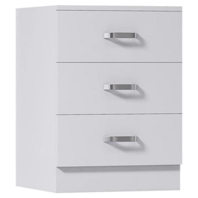 FWStyle FWStyle White 3 Drawer Chest Of Drawers Metal Handles Scratch Resistant White One Size Unisex 5056413127839