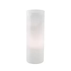 Edo 1 Light Large Table Lamp Cylindrical White, E27