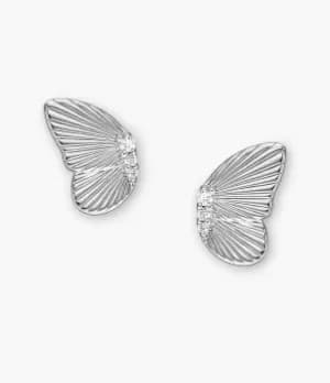 Fossil Women Sterling Silver Butterflies Stud Earrings